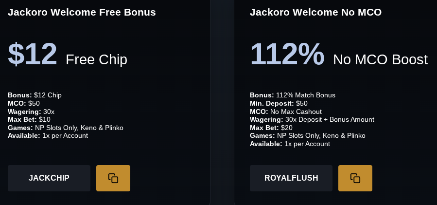 Jackoro Casino Welcome Pack